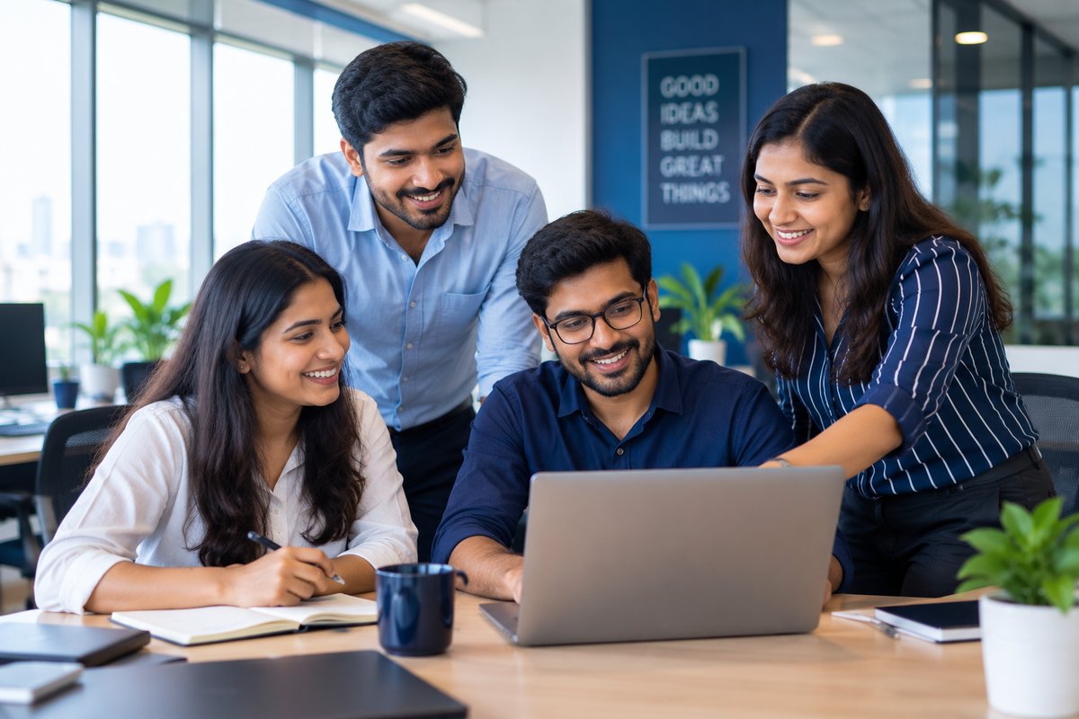 The CheckMyScore.in team collaborating